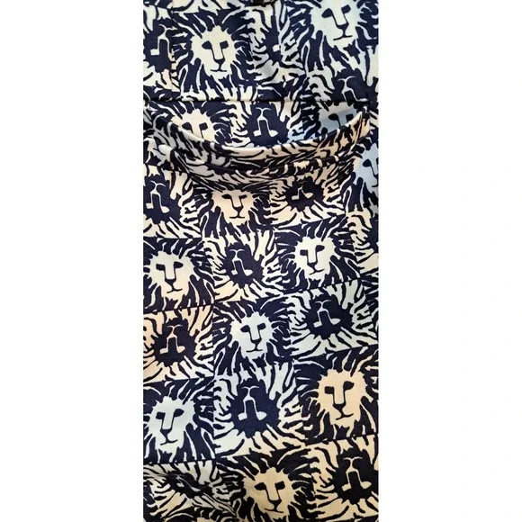 ANNE KLEIN 24W Lion Print Stretch Pants Navy White Business Casual - Picture 4 of 10